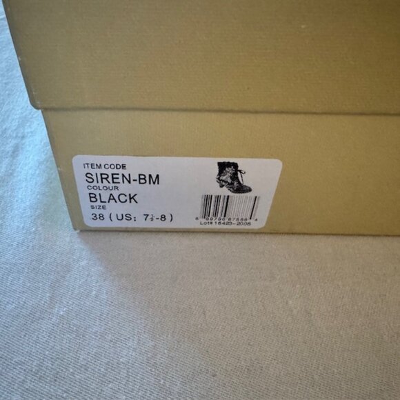 L' Artiste Siren Black Floral Side Zip Ankle Boots - Size 38 (7.5-8) New in Box - Picture 8 of 11
